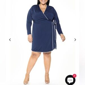 NWT ALEXIA ADMOR NAVY AMELIA WRAP DRESS